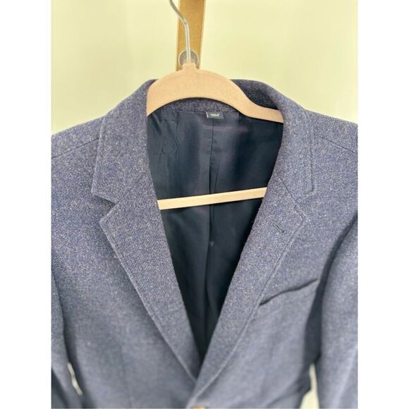 J Crew Men’s blue  leather elbow patch two button sport coat Size 38R - Picture 11 of 12